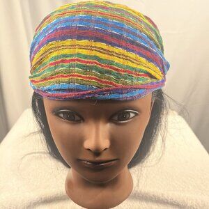 Women’s Rainbow Headscarf with Elastic Band Colorful Hair Wrap Accessory